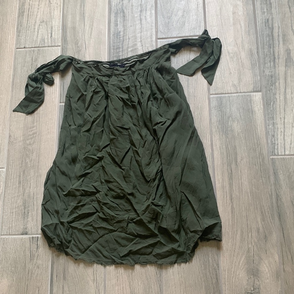 Blue life olive green top